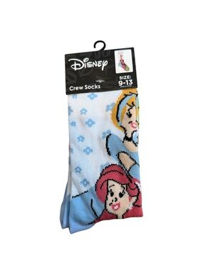Disney Princess Crew Socks - Light Blue, Pink & Yellow